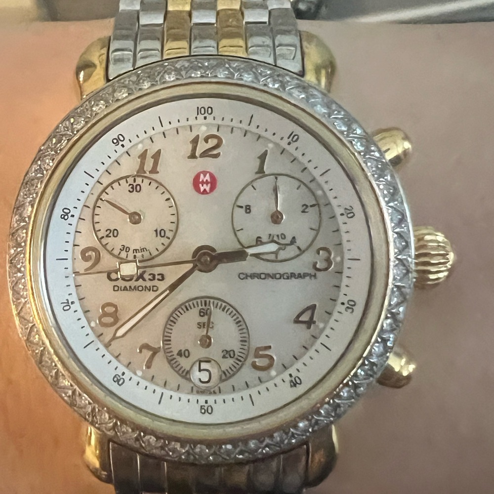 Michele two tone 0.54 carat 90 diamonds watch